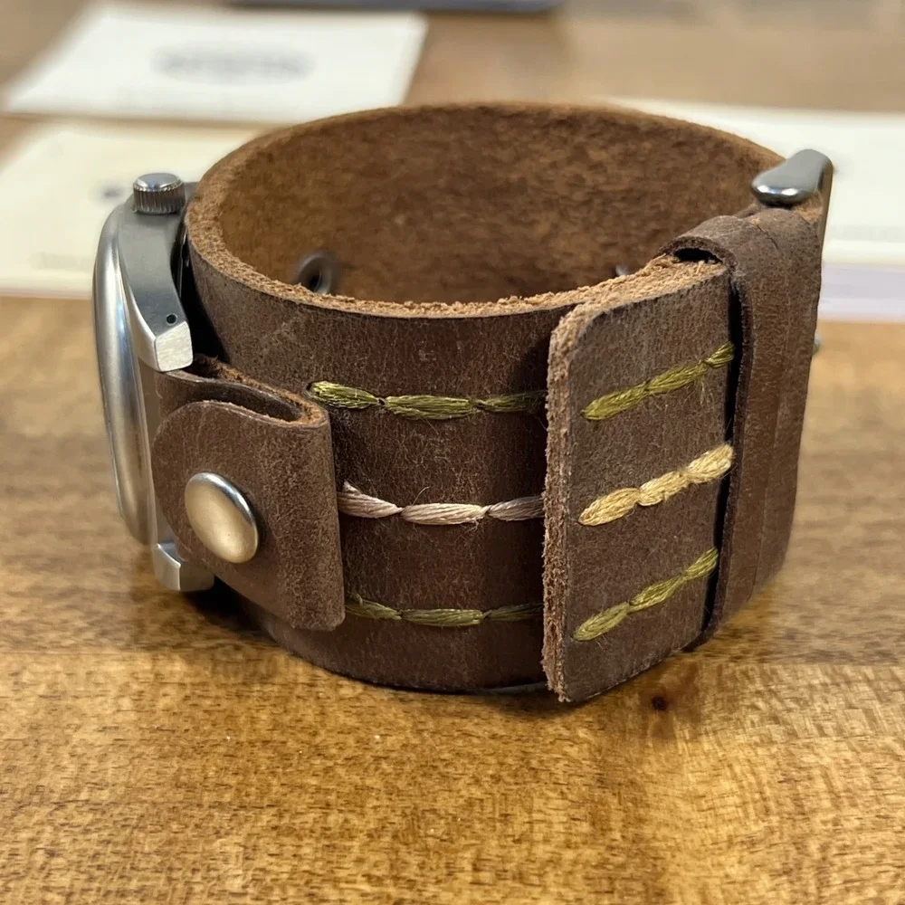 Fossil Men's Leather Banded Watch Brown JR-8801 W/ Box & Papers - Needs Battery